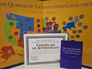 First State Quarters of the United States Collecto Map 1999-2008 Complete COA +  - Picture 1 of 8