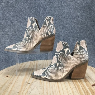 Botas Vince Camuto Mujer 9.5 M Gigietta Cremallera Tacones Botín Beige Gris Piel de Serpiente Foto 1 de 4