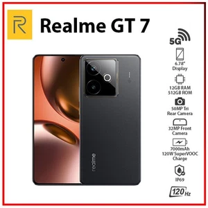 Realme GT 7 5G 12GB+512GB BLACK Dual SIM Unlocked Global Android Cell Phone - Picture 1 of 5