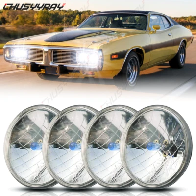 Faros halógenos de haz alto/bajo 4X 5,75" 5-3/4" para Dodge Charger Coronet Dart Foto 1 de 4