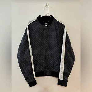 Pre-Owned XL Michael Kors Sleeve Stripe Bomber Black/Grey - Picture 1 of 12