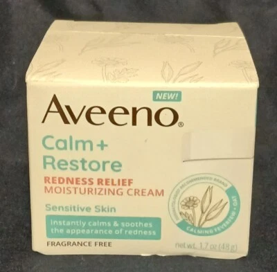 Aveeno Calm + Restore Redness Relief Moisturizing Cream 1.7oz Sensitive Skin  - Image 1 of 4