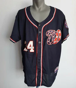 Washington Nationals Jersey #34 Harper Majestic Blue Shirt Size 48 / XL MLB - Picture 1 of 8