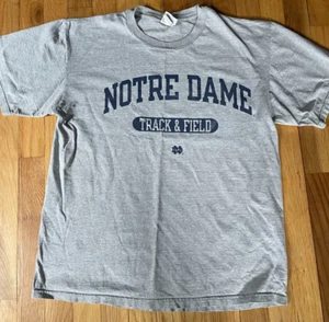 VTG 90s Champion Notre Dame Track & Field T-Shirt L Cotton - Picture 1 of 7