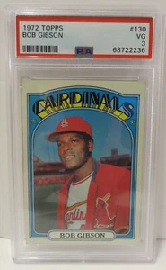 Tarjeta de béisbol Bob Gibson PSA 3 1972 Topps #130 - Imagen 1 de 2
