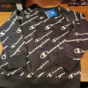Champion sweatshirt stylish boys pull over great condition low price black logo - Picture 1 of 7