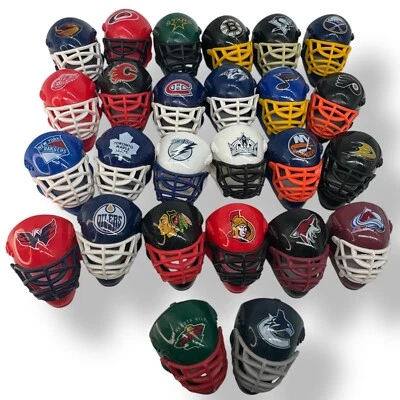 Franklin NHL Ice Hockey Mini Goalie Mask Tracker Fantasy Team Helmets Old Lot - Image 1 of 2