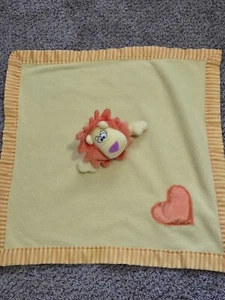 Baby Boom gelb orange Löwe gestreift Borte Satin Herz Sicherheitsdecke Lovey - Bild 1 von 3