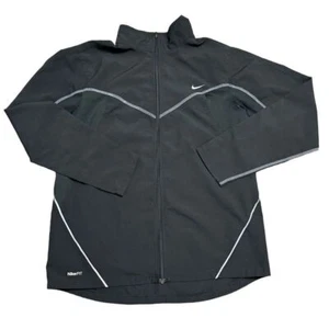 Nike Fit Youth Size XL 18 / 20 Black Full Zip Reflective Lightweight Jacket - Picture 1 of 7