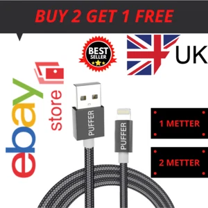 Heavy Duty Charging Cable & Charger for iPhone 11 12 PRO Max 8 7 X 6 Plus 5 iPad - Picture 1 of 19