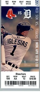 Boston Red Sox vs Detroit Tigers 6/10/2017 Full Ticket  - Picture 1 of 2