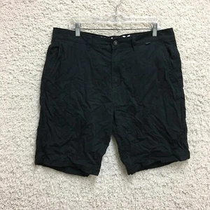 Hurley Shorts 36 Adult Black Chino Flat Front Pockets Cotton Casual Golf Mens - Picture 1 of 10