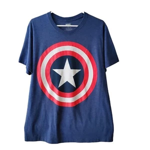 Marvel Captain America Mad Engine Blue Short Sleeve Graphic T-Shirt Men's L Tall - Picture 1 of 8