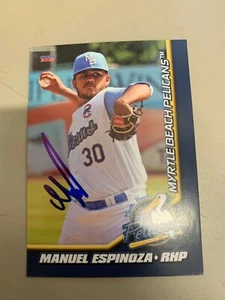 Manuel Espinoza Signed 2021 Myrtle Beach Pelicans Team Card IP Auto - Picture 1 of 1