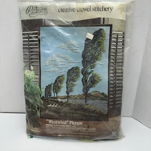 NOS Sealed 1974 Paragon Creative Crewel Stitchery Westwind Picture Kit 0211 - Picture 1 of 10