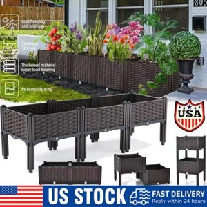 Raised Garden Bed Planter Box Outdoor Herb Flower Vegetable Plastic Grow Pot USA - Picture 1 of 21