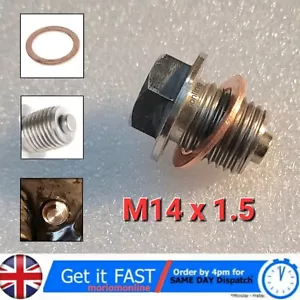 M14x1.5 MM Stainless Steel Car Oil Drain Plug with Neodymium Magnet Universal E5 - Picture 1 of 6