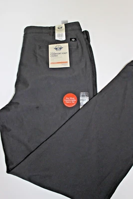 DOCKERS GREY SMART 360 KNIT COMFORT KNIT CHINO STRAIGHT FIT PANTS SZ: 52 X 30 - Image 1 of 2