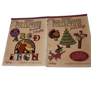 Lot Of  2 ~ IRON-ON TRANSFERS  Books~ Painting ~ Embroidery~Paperback ~2007 - Bild 1 von 5