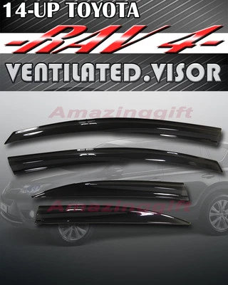 2014-2017 RAV4 Smoke 4D Mugen Window Vent Visors+2 White T10/194/921 LED  - Image 1 of 2