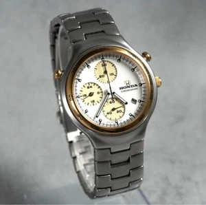 Honda Chronograph Round Quartz Analog Men's Wristwatch Stainless Steel Used - Picture 1 of 8