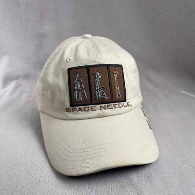Space Needle Hat Mens One Size Beige Strapback Cap Seattle Embroidered 1962 - Image 1 of 4