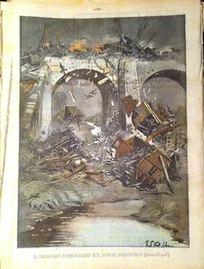 LA TRIBUNA ILLUSTRATA 1903 DISASTRO FERROVIARIO PONTE PREVITOLO SCIOPERO ROMA - Imagen 1 de 1