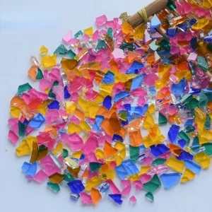 250g DIY Glass Mosaic Tiles Bulk Stained Mixed Craft for Background Mosaic Decor - Picture 1 of 19