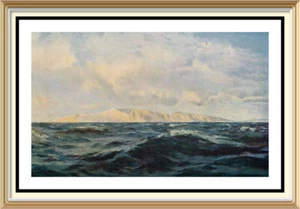 Original 1929 Litho HENRY MOORE Wall Art Print Seascape NEARING THE NEEDLES IOW - Picture 1 of 1