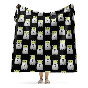 ghost pet black Sherpa blanket - Picture 1 of 4