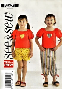 Pantalones cortos para niños niñas patrón de costura Capris talla 2-8 butterick 4421 fuera de imprenta - Imagen 1 de 2