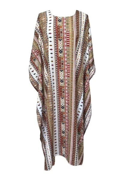 Free Size Kaftan Holiday Dress Beach Cover up fits 16,18,20,22,24,26 - Image 1 of 1
