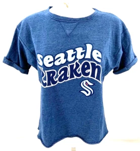 NEW Seattle Kraken NHL Concepts Sport SS Navy Cuffed Sleeve Shirt Women's M - Picture 1 of 8