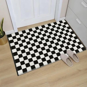 Seavish Checkered Rug, 2X3 Ft Moroccan Checkerboard Rug Black and White Outdoor - Picture 1 of 12
