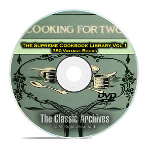 Supreme Vintage Cookbook Library, Vol 1, 380 Books, Cooking, Recipes DVD CD E35