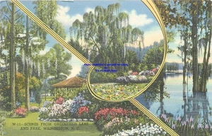 Vistas en Greenfield Lake and Park Wilmington Carolina del Norte Lino PC Enviado por Correo 1946 - Imagen 1 de 2