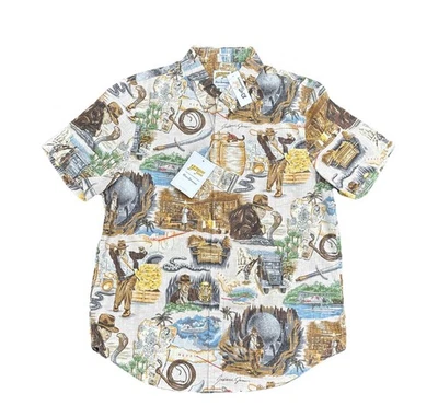REYN SPOONER Hawaiian Indiana Jones Raiders of the Lost Ark Aloha Sz. Large New - Image 1 of 4