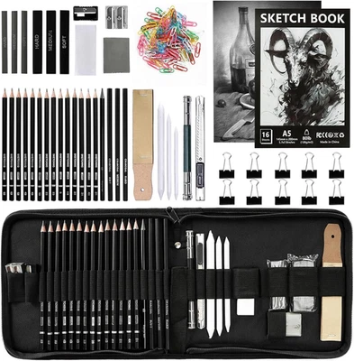 Kit Da Disegno 35 Pezzi Con Matite per Artisti, Set Professionale Con Borsa per  - Immagine 1 di 4