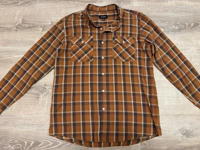 Camisa de franela ligera Brixton para hombre talla XL mezcla de algodón marrón Foto 1 de 4