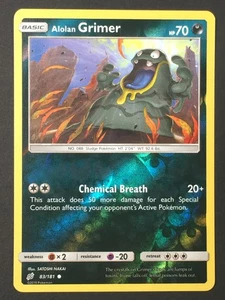 Juego de cartas coleccionables Pokémon Alolan Grimer 83/181 SM Team Up holograma inverso común casi nuevo - Imagen 1 de 3