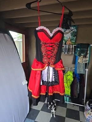 SPIRIT HALLOWEEN Costume Small Mini Dress Womens Sexy Fancy Barmaid Servant Girl - Image 1 of 4