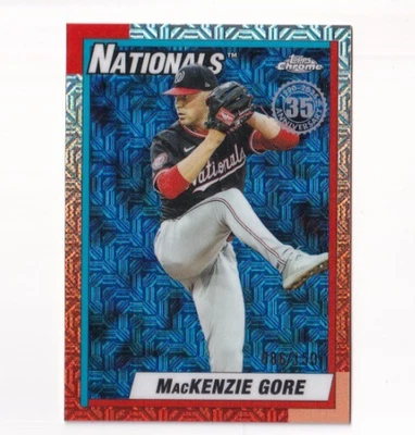 MacKenzie Gore 2025 TOPPS UPDATE 1990 TOPPS CHROME BLUE REFRACTOR /150 NATIONALS - Image 1 of 2