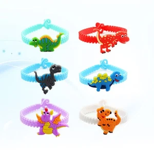 12Pcs Children Dinosaur Style Bracelet Colorful Wristbands Decoration Kids PVC - Picture 1 of 10