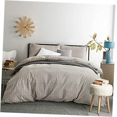  Juego de funda nórdica funda nórdica de algodón egipcio, 3 piezas, marrón queen Foto 1 de 4