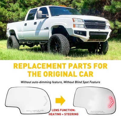 1X Espejo Vidrio Señal de giro Calefacción Lado Derecho Derecha para Cadillac Escalade 03 04 05 Foto 1 de 4