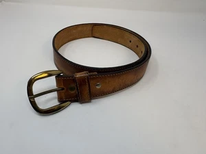 Harness Ledergürtel echt handgebeizt Made in USA Größe 32 Messingschnalle - Bild 1 von 6
