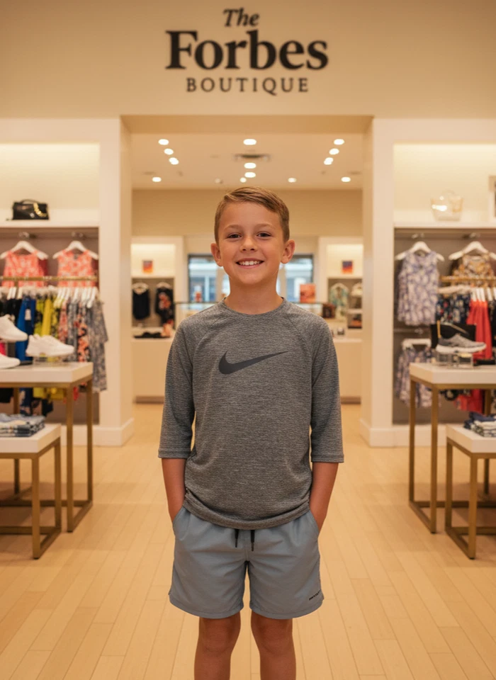 Big Boys Heather Half Sleeve Hydroguard	 Dri Fit Shirt- Small - Image 1 of 2