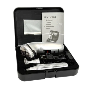 Vintage NEU Herren Kollektion 3 in 1 Rasierer Set - rotierend 3 Kopf wiederaufladbar / Nase - Bild 1 von 7