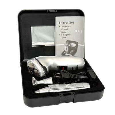 VTG NEW Men's Collection 3 In 1 Shaver Set  - Rotary 3 Head Rechargeable / Nose - Image 1 of 4
