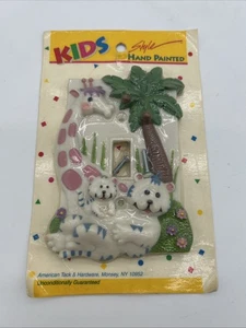 Vintage Kinder Kippschalterplatte handbemalt Dschungeltiere Modell 330425 - Bild 1 von 2
